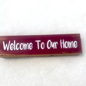 Land That I Love Wooden Sign Welcome to Our Home Reversible